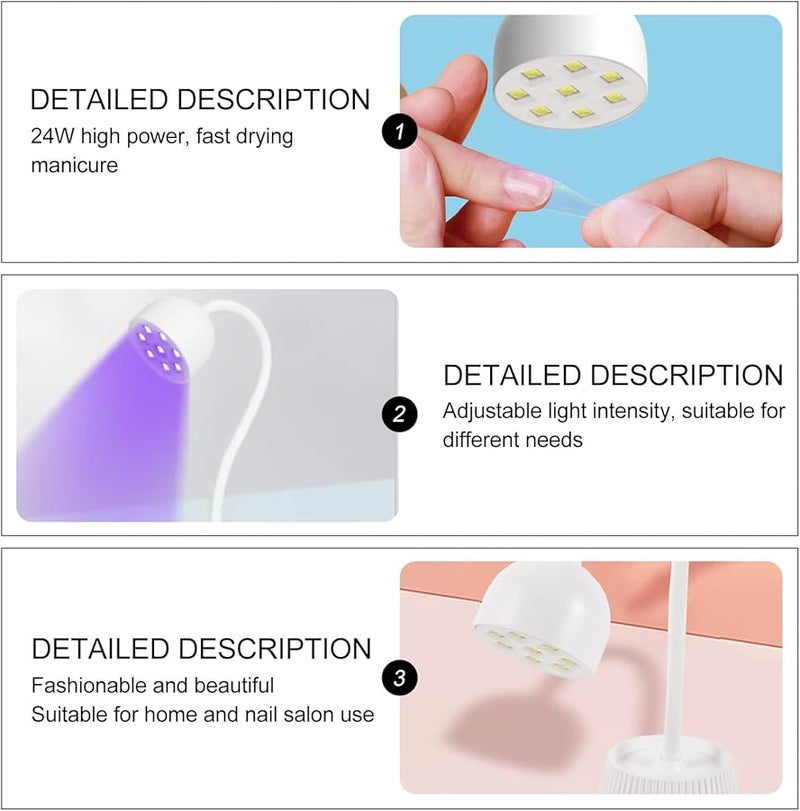 مصباح أظافر LED مرن بعنق الإوزة لتجفيف جل البوليش بسرعة للاستخدام المنزلي والمحترف في الصالونات - Image 2